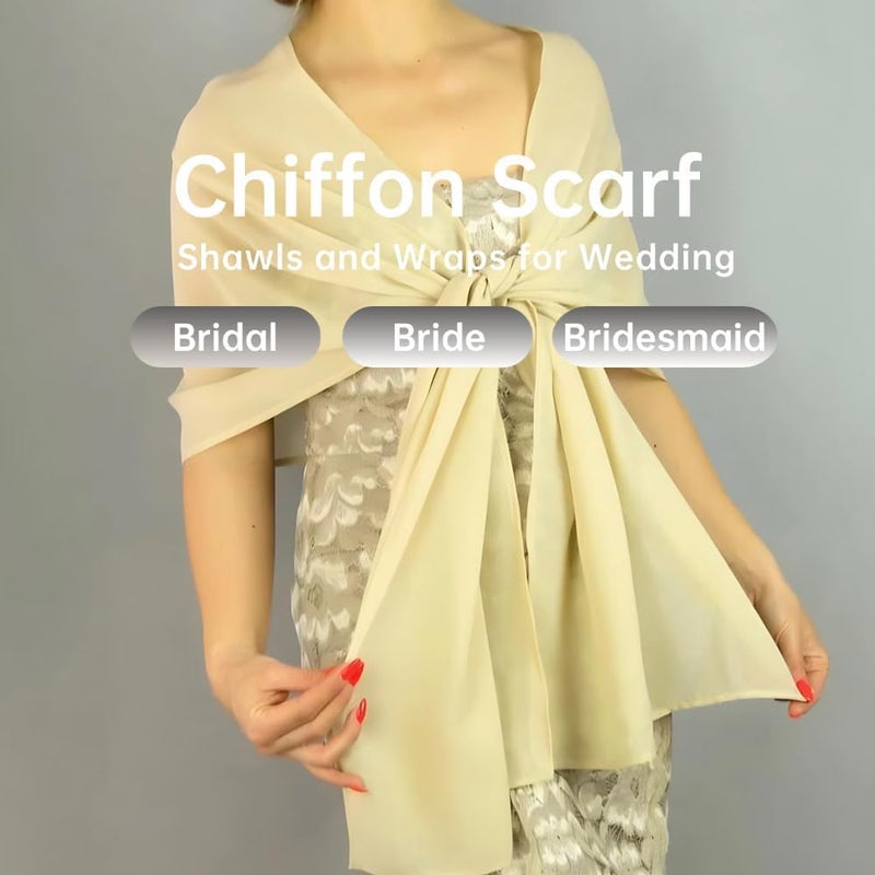 Harewom Chiffon Hijab for Women Sheer Shawl and Wraps for Wedding Bridal Scarves Summer Lightweight Sun-proof Scarf - Image 5